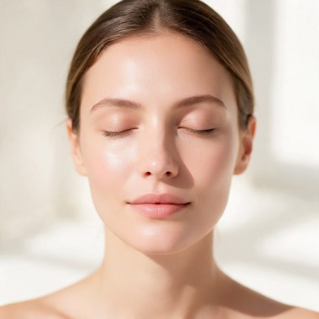 Laser Facial Scottsdale Close-up of a woman with glowing, even-toned skin and eyes closed – laser facial at Skin With Bea Esthetics, Scottsdale
